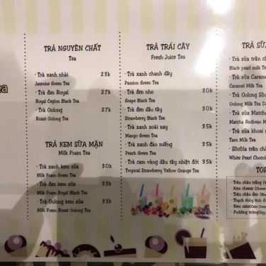 Thực đơn- Cafe Trà Sữa Eight Tea