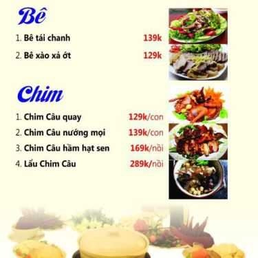 Thực đơn- Nhà Hàng Tuyết - Bia Hơi Hà Nội