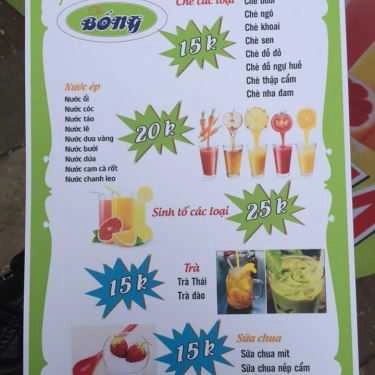 Thực đơn- Ăn vặt Chè Bống