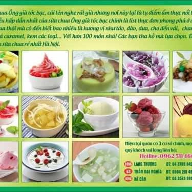 Thực đơn- Ăn vặt Sữa Chua Ông Già Tóc Bạc