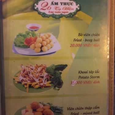 Thực đơn- Ăn vặt Ẩm Thực 26 - Đồ Ăn Nhanh