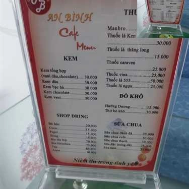 Thực đơn- An Bình Cafe