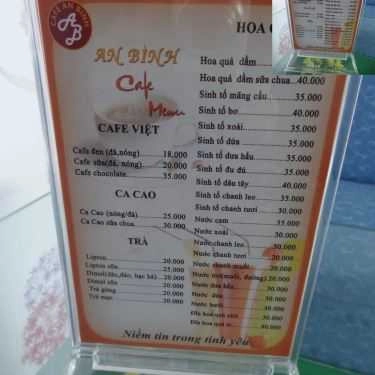 Thực đơn- An Bình Cafe
