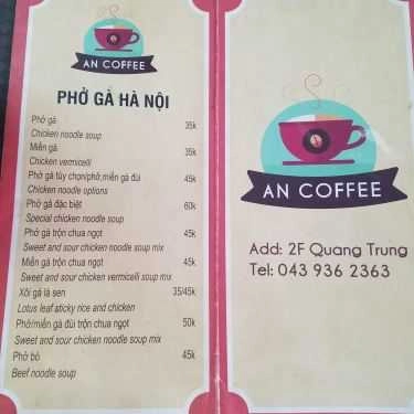 Thực đơn- An Coffee