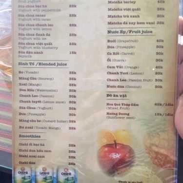 Thực đơn- An Phú Cafe