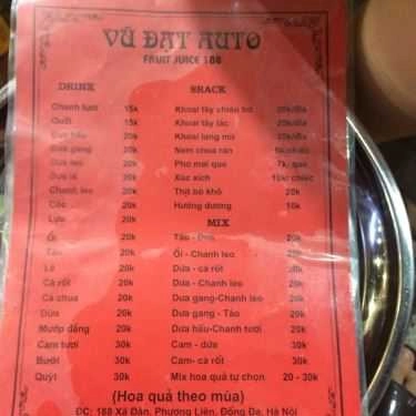 Thực đơn- Ăn Vặt, Nước Ép Hoa Quả - Xã Đàn