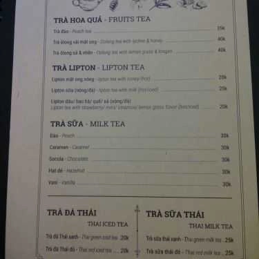 Thực đơn- Ann Bistro - Food & Coffee