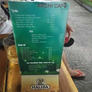 Thực đơn- Archi Cafe - Xã Đàn 2