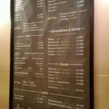 Thực đơn- Argento Cafe - Lê Thánh Tông