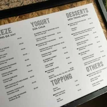 Thực đơn- Aroi Dessert Cafe - Trần Đại Nghĩa