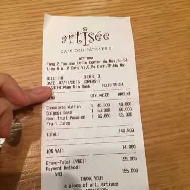 Tổng hợp- Artisée Cafe Deli - Lotte Center