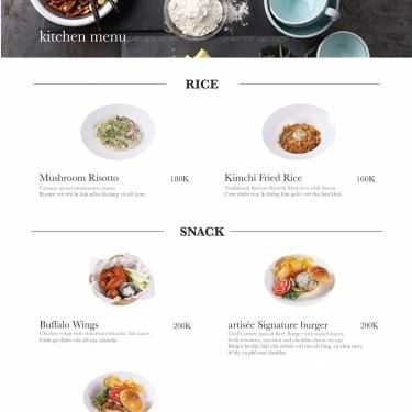 Thực đơn- Artisée Cafe Deli - Nhà Thờ
