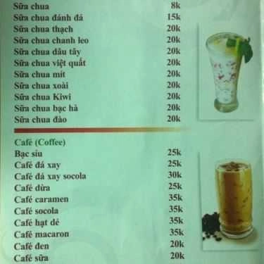 Thực đơn- Cafe Bà Xã Đậu Hủ - Đậu Hủ Singapore