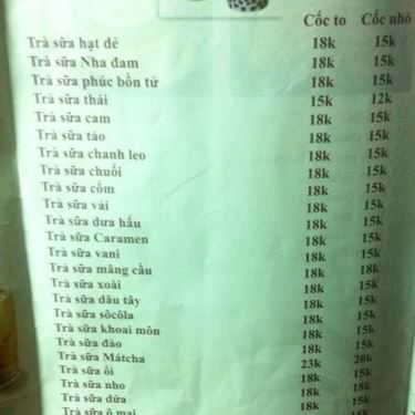 Thực đơn- Cafe Bà Xã Đậu Hủ - Đậu Hủ Singapore