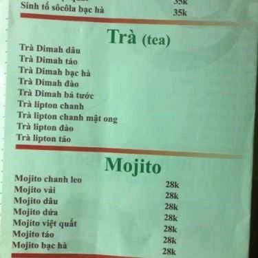 Thực đơn- Cafe Bà Xã Đậu Hủ - Đậu Hủ Singapore