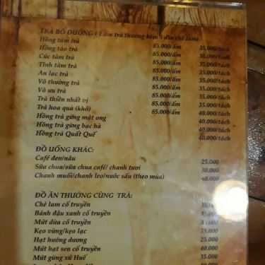 Thực đơn- Cafe Bạch Hạc Trà - Tô Hiệu