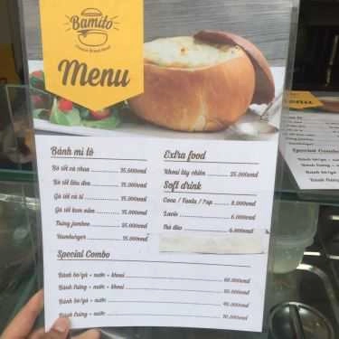 Thực đơn- Ăn vặt Bamitô Bread