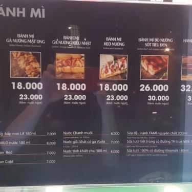 Thực đơn- Ăn vặt Bánh Mì V+ - Liễu Giai
