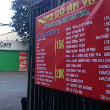 Thực đơn- Ăn vặt Bánh Tráng Nướng - KTX Bách Khoa