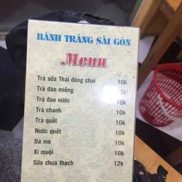 Thực đơn- Ăn vặt Bánh Tráng Sài Gòn - Trần Quốc Hoàn