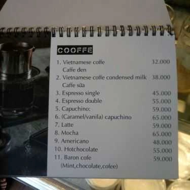 Thực đơn- Baron Coffee