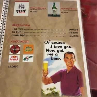 Thực đơn- Quán Nhậu BBQ Bụi - Bia Tự Do
