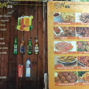Thực đơn- Quán Nhậu Beer 29