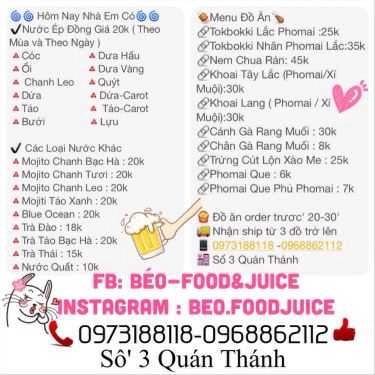 Tổng hợp- Ăn vặt Béo - Food & Juice