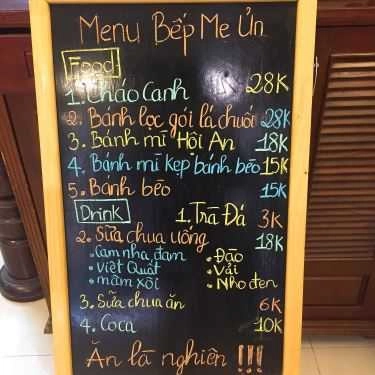 Thực đơn- Bếp Mẹ Ủn - Ăn Vặt Miền Trung