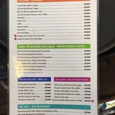 Thực đơn- Betta - Coffee & Bubble Tea