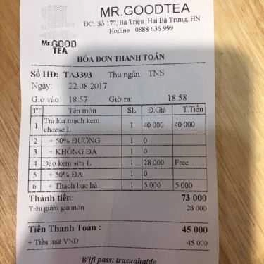 Thực đơn- Betta - Coffee & Bubble Tea
