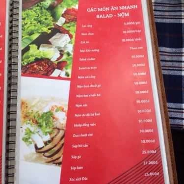 Thực đơn- Quán Nhậu Bia Hơi Hải Hói