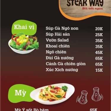 Thực đơn- Nhà Hàng Steak Way - Times City