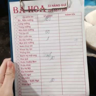 Thực đơn- Ăn vặt Bò Nầm Nướng Bà Hoa
