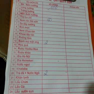 Thực đơn- Ăn vặt Bò Nầm Nướng Bà Hoa