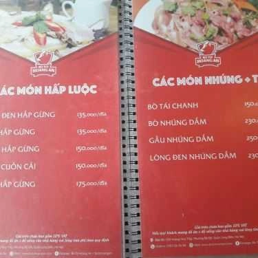 Thực đơn- Nhà Hàng Bò Tơ Hoàng An