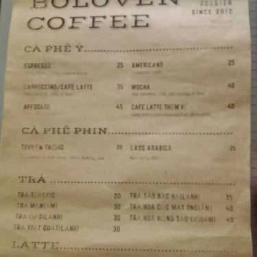 Thực đơn- Boloven Coffee