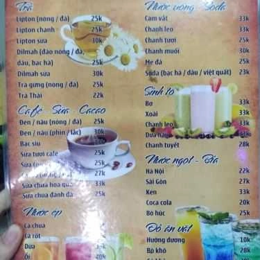 Thực đơn- Bon Coffee - Triều Khúc