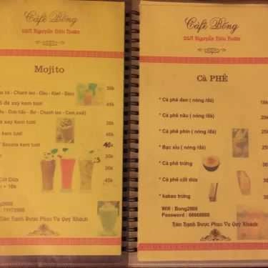 Thực đơn- Bống Cafe - Nguyễn Hữu Huân