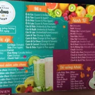 Thực đơn- Bống Cafe - Thái Phiên