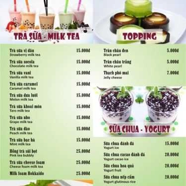 Thực đơn- Bông - Trà Sữa & Đồ Ăn Vặt