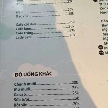 Thực đơn- Book Cafe - Tạ Quang Bửu