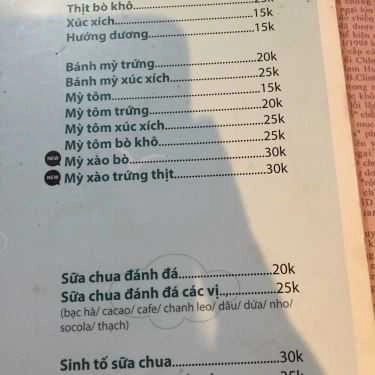 Thực đơn- Book Cafe - Tạ Quang Bửu