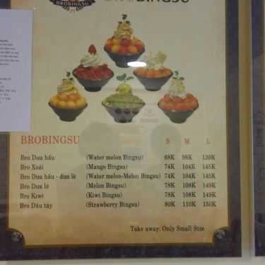 Thực đơn- Cafe Brobingsu - Nguyễn Phong Sắc