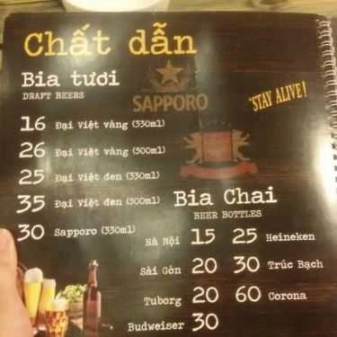 Thực đơn- Quán Nhậu Bromance & Beer