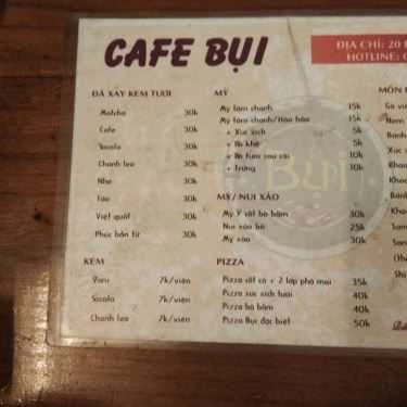 Thực đơn- Bụi Cafe - Phan Kế Bính