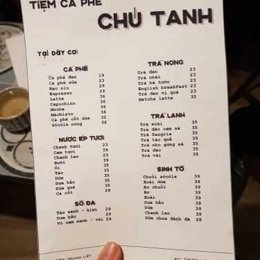 Thực đơn- Cà Phê Chú Tanh