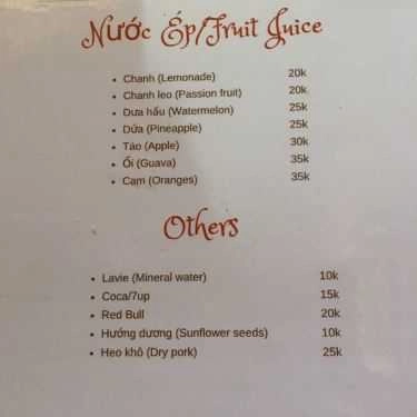 Thực đơn- 1988 Cafe