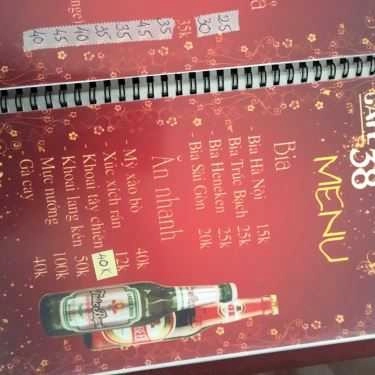 Thực đơn- Cafe 38 - Bia Hà Nội