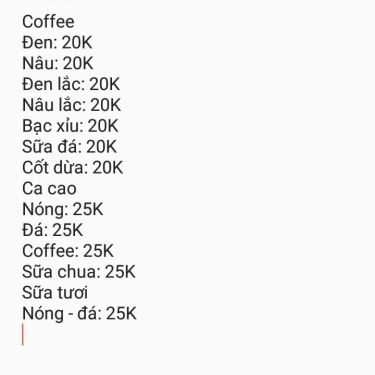 Thực đơn- Kà Việt Cafe